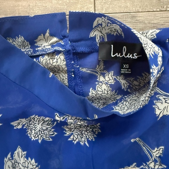 Lulus Floral Print Royal Blue Midi Dress XS/S - Picture 8 of 12